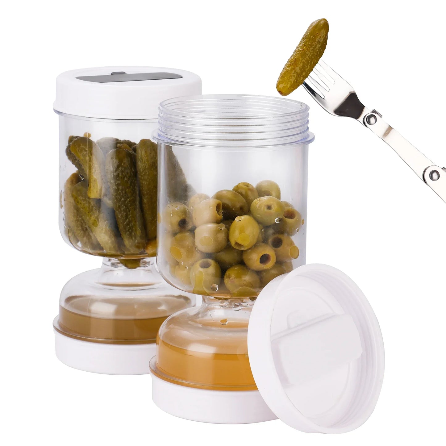 צנצנת להפרדת נוזלים ממלפפון חמוץ וירקות כבושים